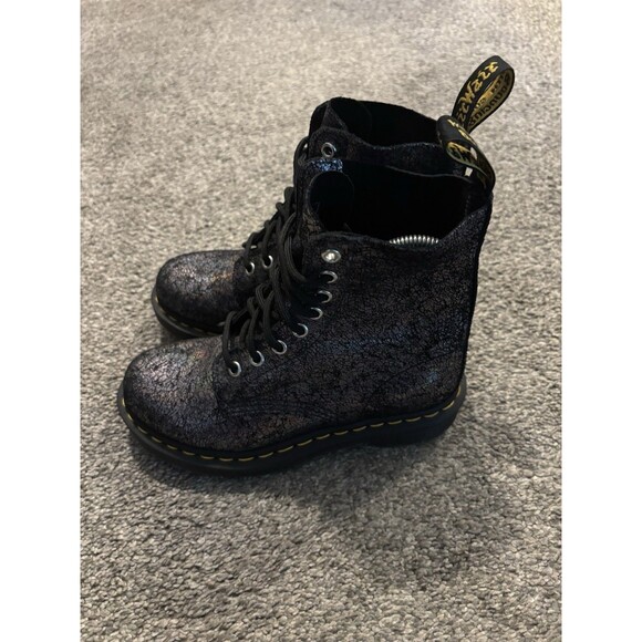 Dr Martens 1460 Pascal 8 Eye Snake Metallic Boots Women’s Size 5 - Picture 3 of 7